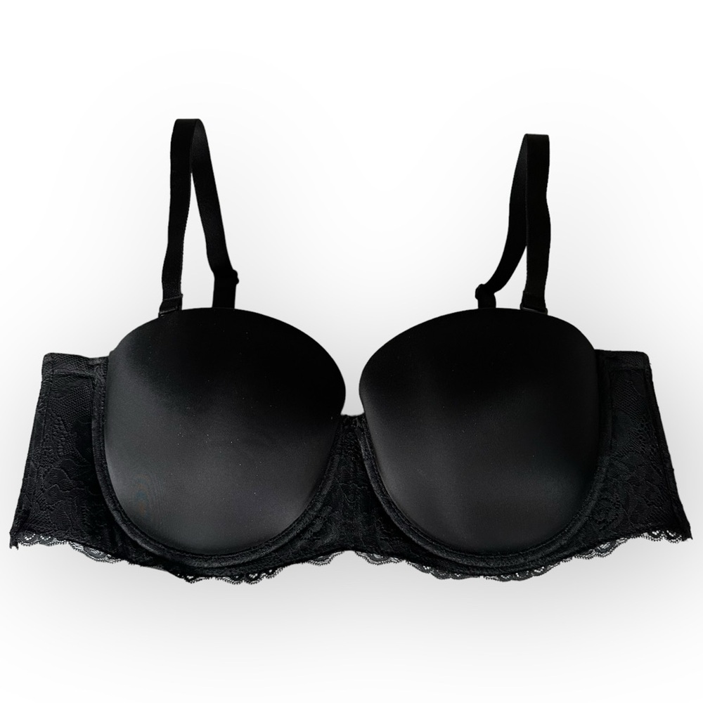 Torrid Curve 44d Pushup Strapless Bra Solid Black… - image 1